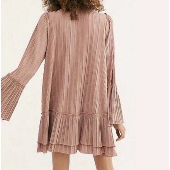 Boho Fairycore Mini Dress Romantic Flowy Bell Sleeve Cottagecore Free People XS - Picture 7 of 15